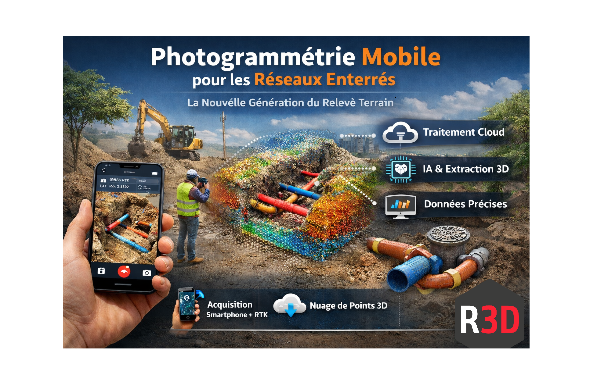Photogramm&eacute;trie mobile pour r&eacute;seaux enterr&eacute;s avec RESO 3D