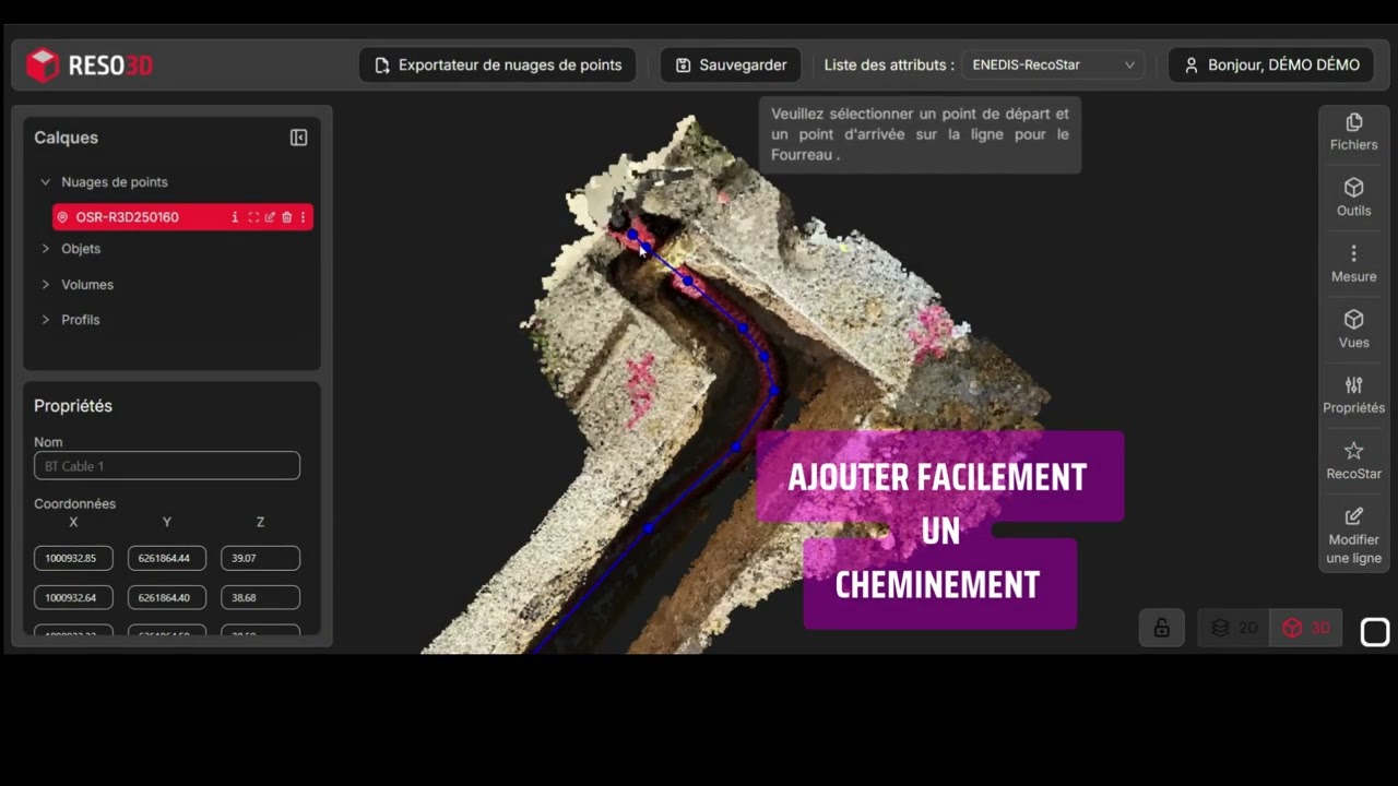 Démonstration de la vectorisation RecoStaR dans MyReso3D