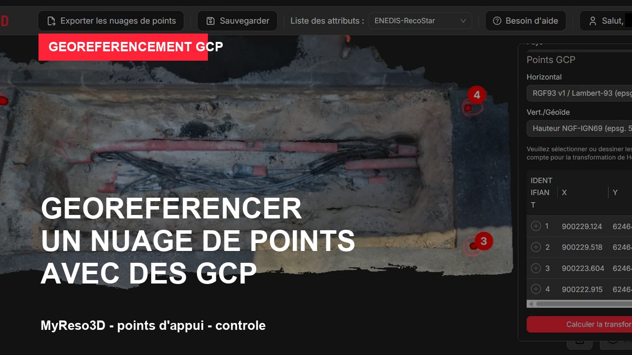 Démonstration du géoréférencement d'un nuage de points avec des GCP dans MyReso3D