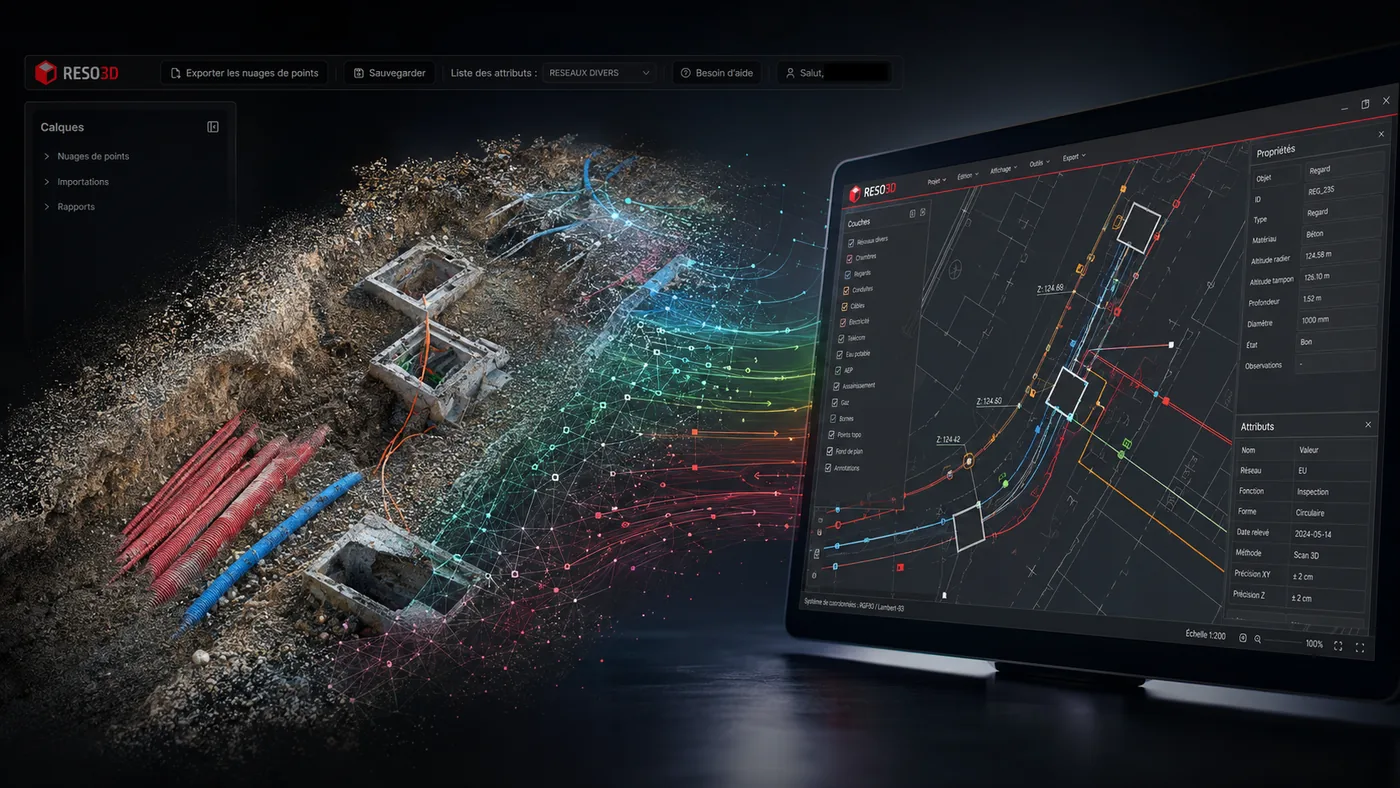 Nuage de points exploitable en complément des relevés topographiques